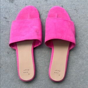 a new day Fuchsia Suede Slide Sandals